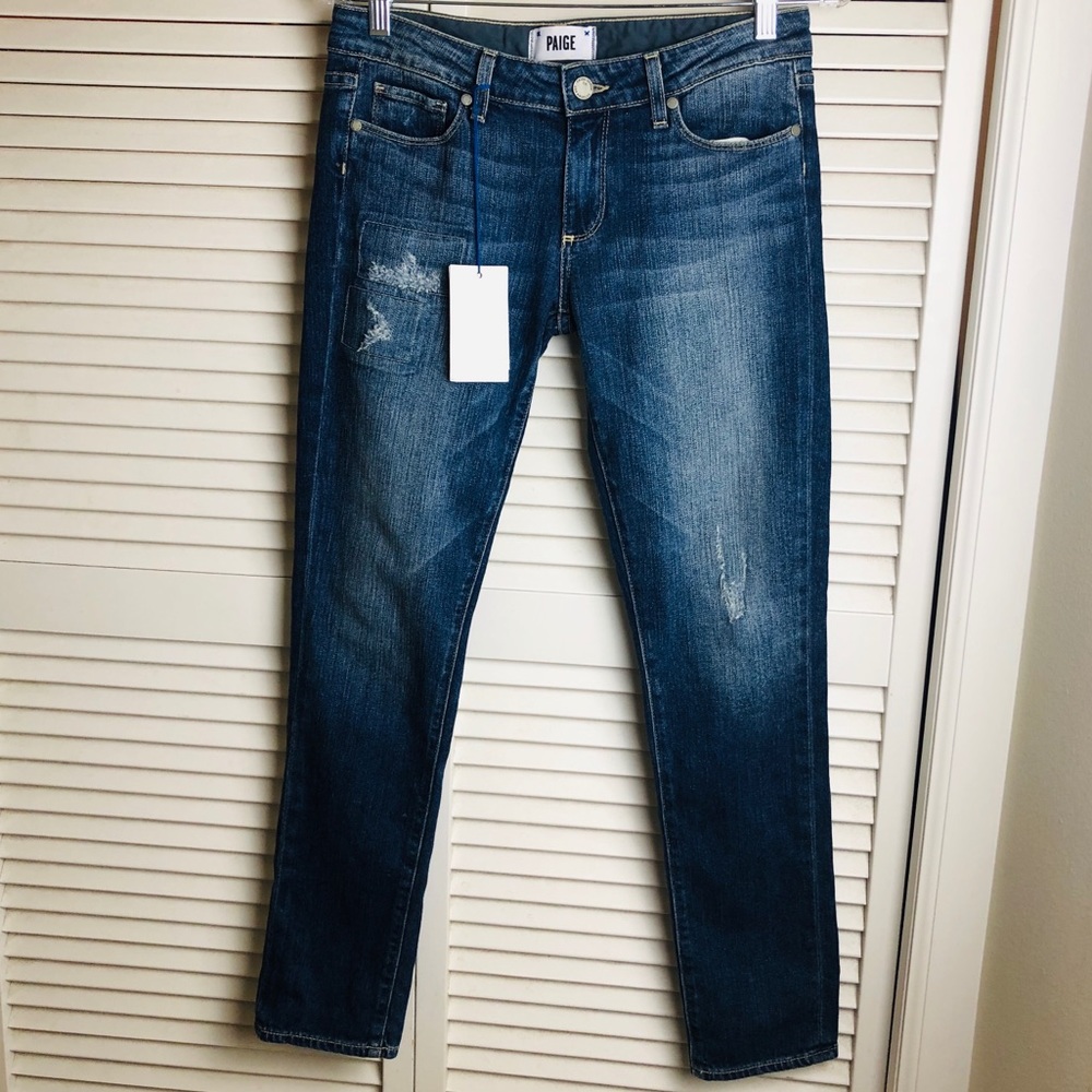 NWT PAIGE JEAN/SKYLINE ANKLE PEG/DISTRESSED